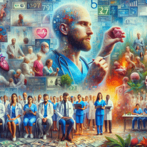 Médico estudando documentos financeiros e gráficos. **Contabilidade para médicos** é crucial para gerir o sucesso do consultório.