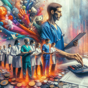 Dra. analisa documentos financeiros com calculadora, otimizando a contabilidade para médicos e pagando menos impostos.