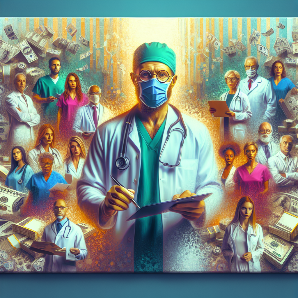 Doutor revisando finanças, ilustrando a eficiência da contabilidade para médicos na redução de impostos.