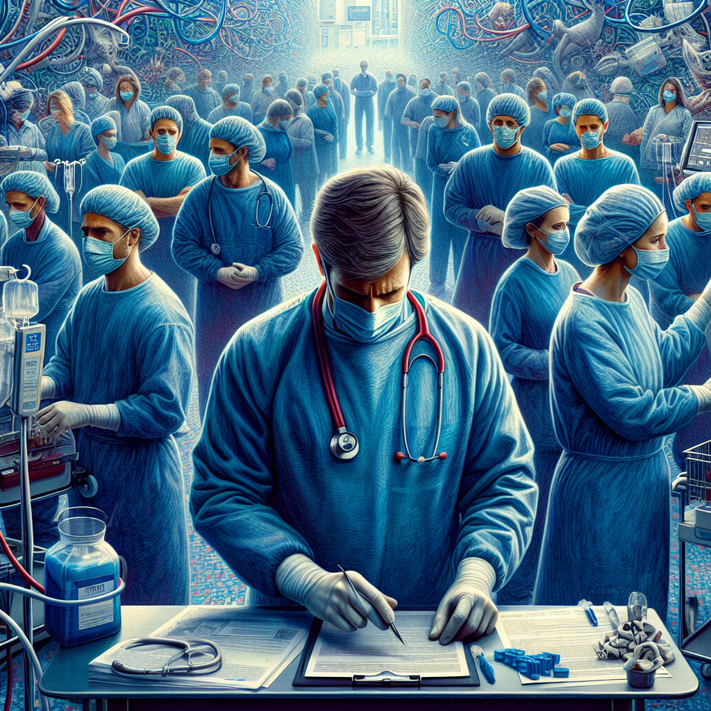 Médico pensando em finanças. A **contabilidade para médicos** é a gestão essencial para o consultório prosperar, além de salvar vidas.